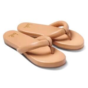 BEEK Ruby Thong Thong Sandals Tan Size 10 Comfort Boho Puffy Beach Pool Resort